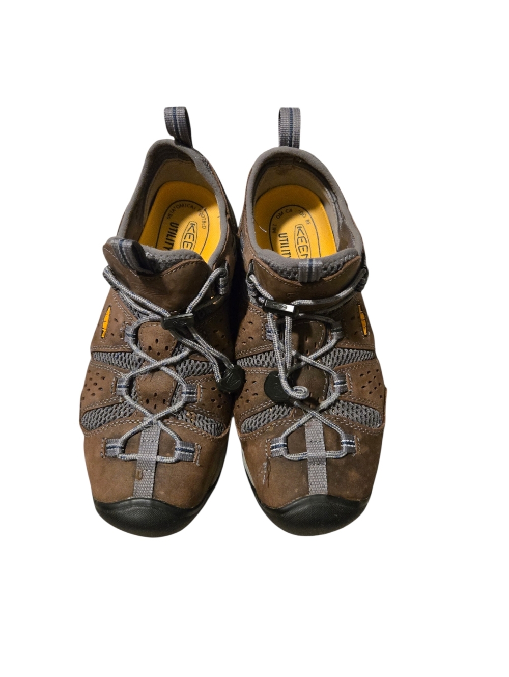 NWOT KEEN Brown & Gray Men's Lace-Lock Composote Toe Athletic Woek Shoes SIZE 9 - Picture 3 of 8